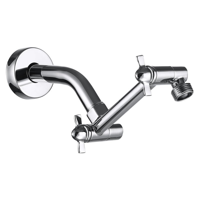 Shower Head Extension Arm AntiLeak Solid Brass Adjustable Extender for Rain Handheld Shower Head G12 Universal Connector 5 Inch Chrome