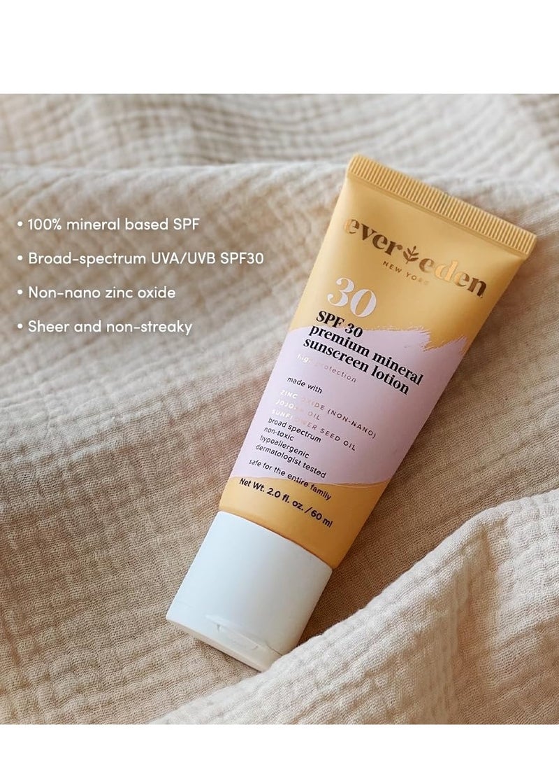 Evereden - Evereden Premium Mineral Sunscreen SPF 30: Baby-Safe Whole-Family Mineral Sunscreen Kids Love - Non-Nano Kids Sunscreen for Year-Round UVA & UVB Protection -Safe & Reef-Friendly - FSA Eligible - Image 1