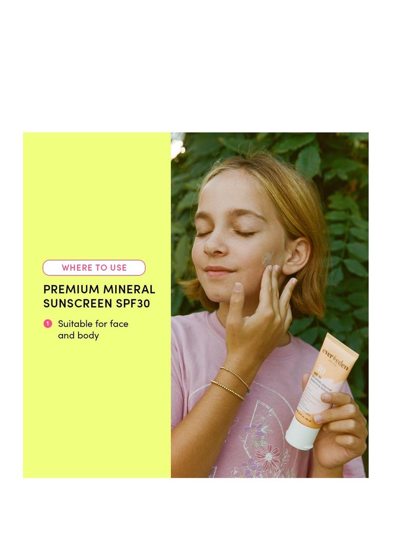 Evereden - Evereden Premium Mineral Sunscreen SPF 30: Baby-Safe Whole-Family Mineral Sunscreen Kids Love - Non-Nano Kids Sunscreen for Year-Round UVA & UVB Protection -Safe & Reef-Friendly - FSA Eligible - Image 1
