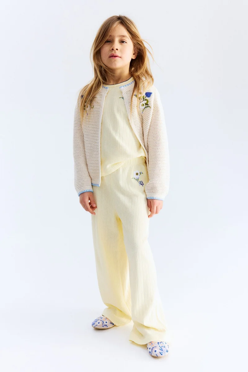 اتش اند ام Pointelle jersey trousers