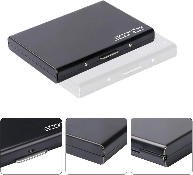 Storite 2-Pack RFID Protected Metal Credit Card Holder Wallet for Men & Women | 6 Slot Anti-Theft Card Case for ATM, Debit, Business, ID Cards – Slim & Stylish (Black) - Image 5