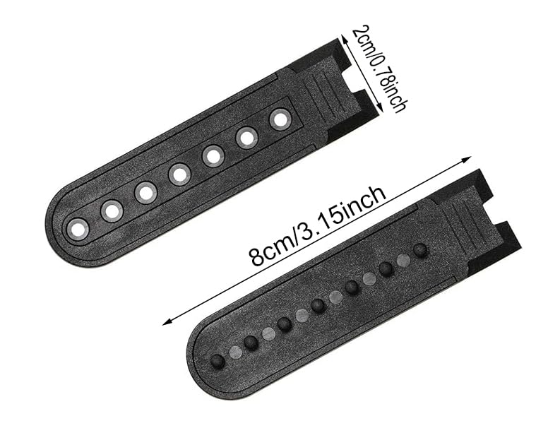 PENTA ANGEL 8 Pairs Black & White Plastic Snapback Strap with 7 Holes Hats Caps Replacement Fastener Repair Snap Buckle Strap (Black and White) - Image 2