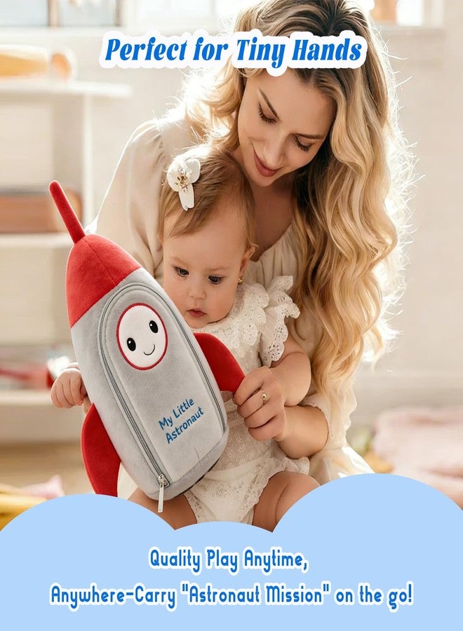 JUSTQUNSEEN Stuffed Plush Astronaut Kit for Baby Toddler, 6-Pcs My Little Astronaut Playset, Sensory Pretend Play Toy with Rocket Bag/Monkey AST ronaut/Alien, Boy Girl Infant Newborn Gifts - Image 5