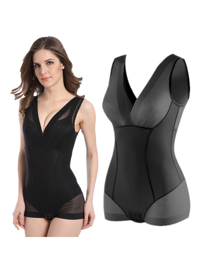 Generic - Women's Plus Size Bodysuits, Breathable Body Shaper, V-neck Lace Thong Shapewear Bodysuit, Slimming Full Body Shapewear Bodysuit, Comfortable Waist Training Corset - Image 1