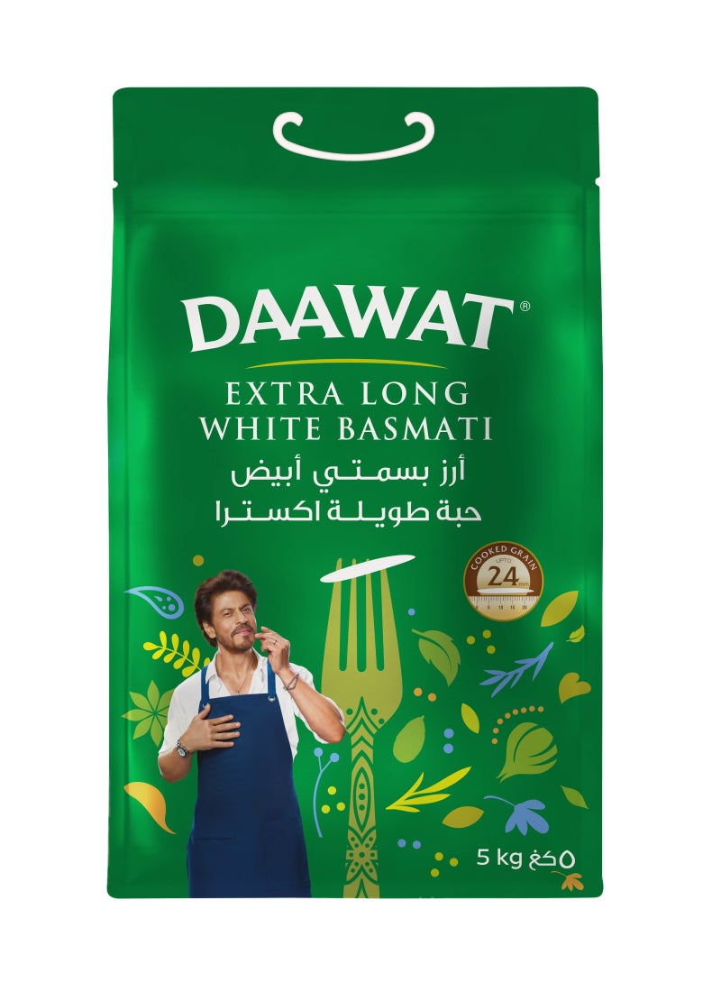 Daawat Extra Long Grain White Indian Basmati Rice 5kg - Image 1
