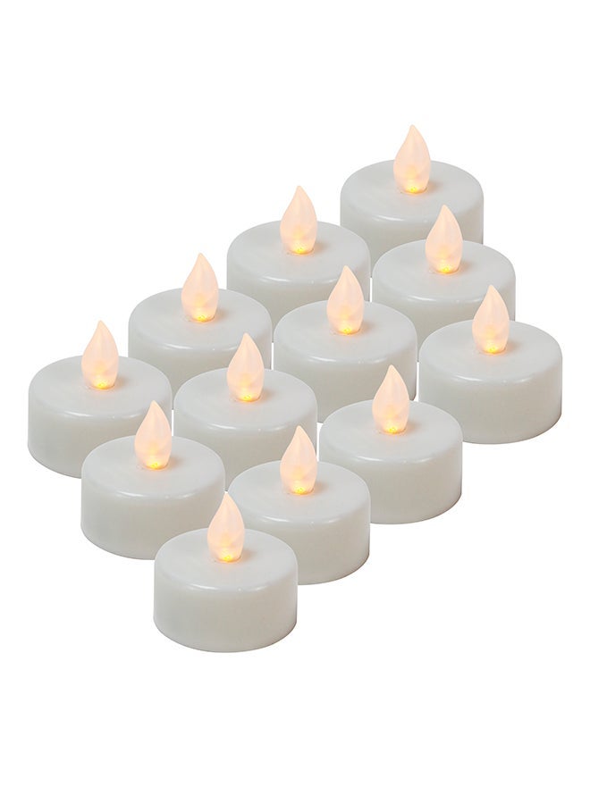 12-Piece LED Tealight Candle Set White - Image 1