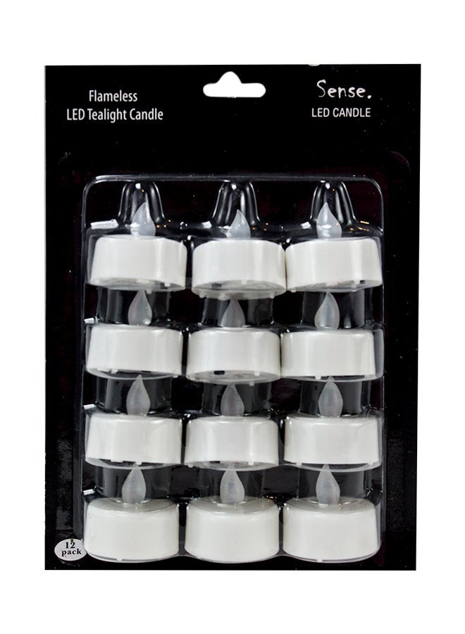 12-Piece LED Tealight Candle Set White - Image 2