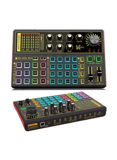 Professional Audio Mixer, K300 Sound Card Live Sound Interface Audio Interface Board with Multiple DJ Mixer Effects,Voice Changer and LED Light for Streaming/Podcasting/Gaming/Recording/YouTube/PC