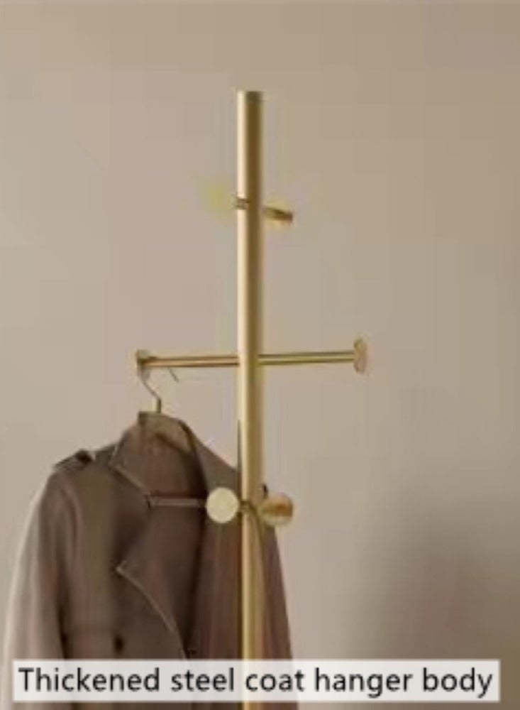 Kutis 1-Piece Metal Cloth Rack Clothes And Coat Hanger Rack Garments Rack Elegant Free Standing Cloth Rack Gold/White 32x170 cm  - Image 3