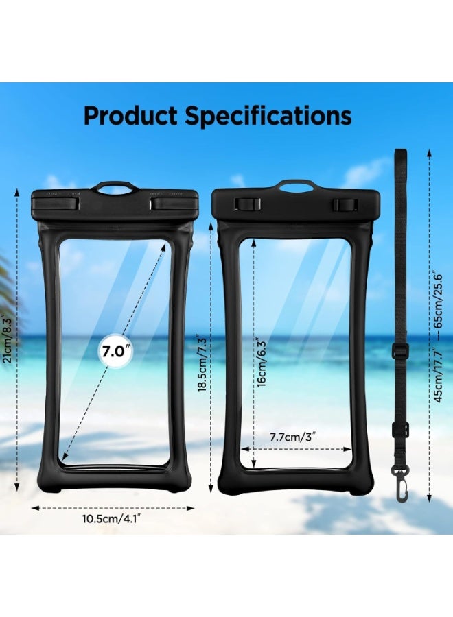 MOMENT Floating Universal IPX8 Waterproof Phone case Up to 7.0",Adjustable Lanyard Phone Pouch,Cellphone Dry Bags for Vacation Beach Pool Kayak Cruise Travel Essentials（Black） - Image 2