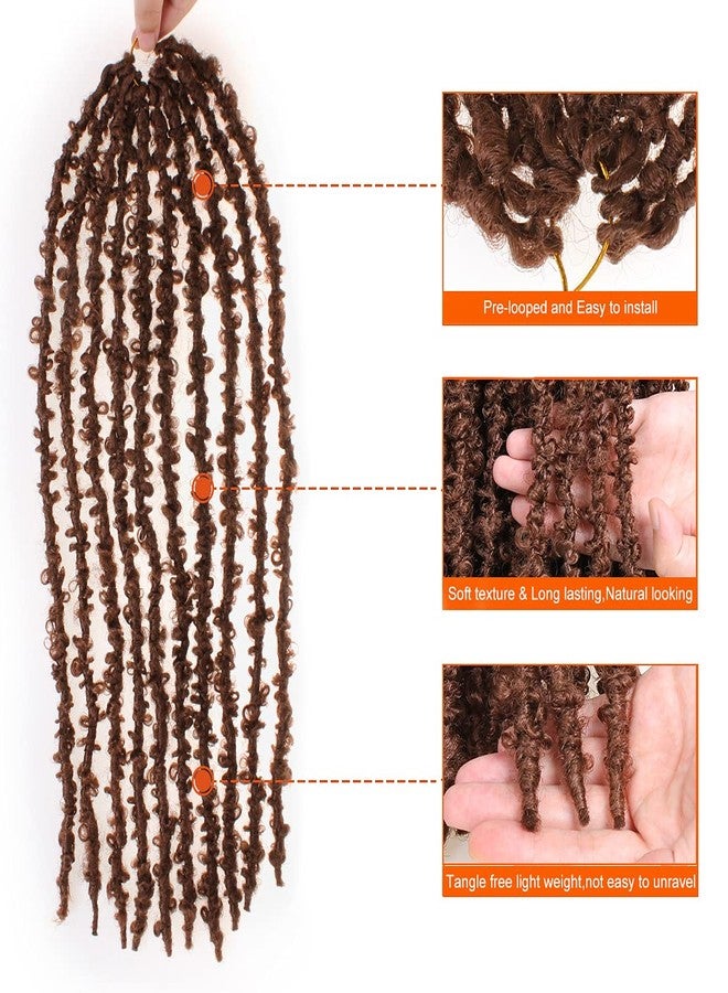 زيد ار كيو شعر كروشيه ZRQ Butterfly locs بطول 18 بوصة، شعر كروشيه Distressed Locs، 6 عبوات، بني ناعم، ضفائر كروشيه Butterfly Locs، وصلات شعر كروشيه طبيعية صناعية جاهزة للتركيب (18 بوصة، 30#). - Image 3