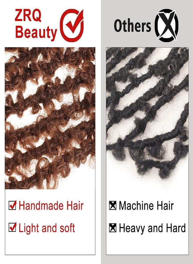 زيد ار كيو شعر كروشيه ZRQ Butterfly locs بطول 18 بوصة، شعر كروشيه Distressed Locs، 6 عبوات، بني ناعم، ضفائر كروشيه Butterfly Locs، وصلات شعر كروشيه طبيعية صناعية جاهزة للتركيب (18 بوصة، 30#). - Image 5