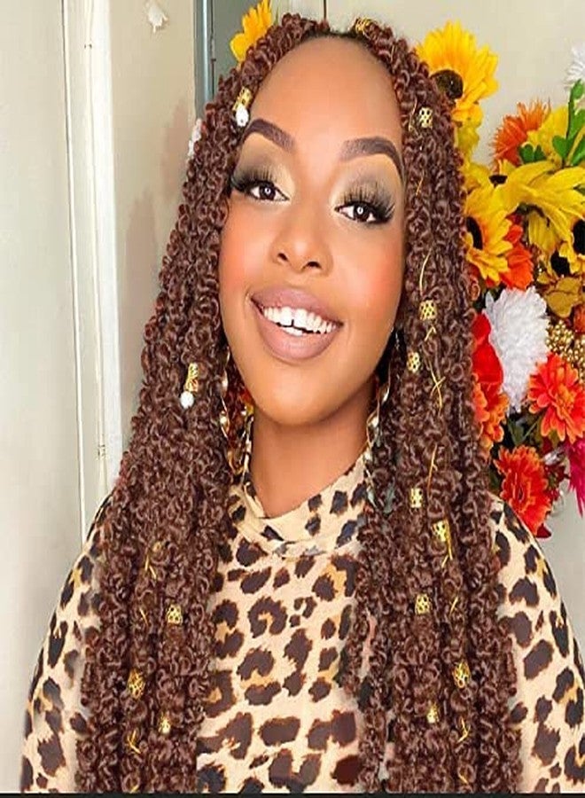 زيد ار كيو شعر كروشيه ZRQ Butterfly locs بطول 18 بوصة، شعر كروشيه Distressed Locs، 6 عبوات، بني ناعم، ضفائر كروشيه Butterfly Locs، وصلات شعر كروشيه طبيعية صناعية جاهزة للتركيب (18 بوصة، 30#). - Image 1
