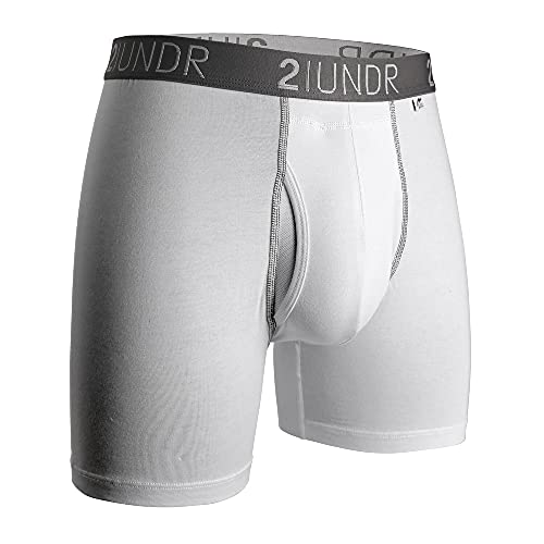 2UNDR Swing Shift (White/Grey) Boxer Brief Mens-Medium, White/Grey - Image 4