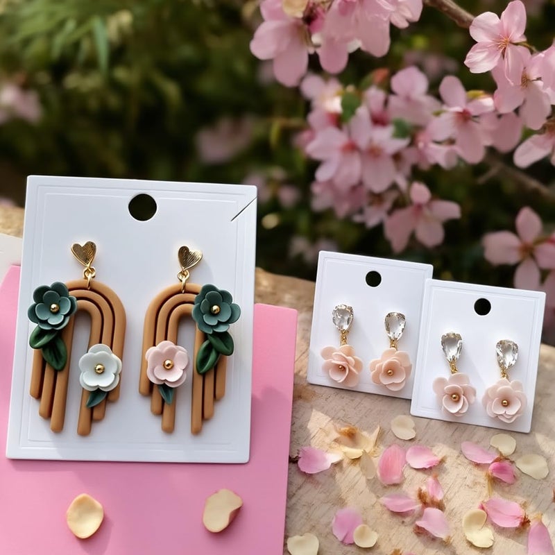 beinkmake 18Pcs Flower Petal Polymer Clay Cutters Floral Clay Earrings Cutters Polymer Jewelry Cutter for Earrings Making Birthday Party DIY Supplies - Image 3