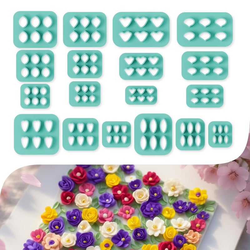 beinkmake 18Pcs Flower Petal Polymer Clay Cutters Floral Clay Earrings Cutters Polymer Jewelry Cutter for Earrings Making Birthday Party DIY Supplies - Image 1