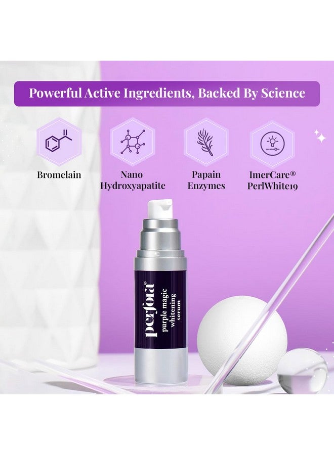 Perfora Purple Magic Whitening Serum, 60Ml | V34 Color Corrector For Teeth | Purple Toothpaste For Teeth Whitening | Tooth Stain Removal |Enamel Safe & Effective Teeth Whitener | Apple Peach,Pack Of 2 - Image 4