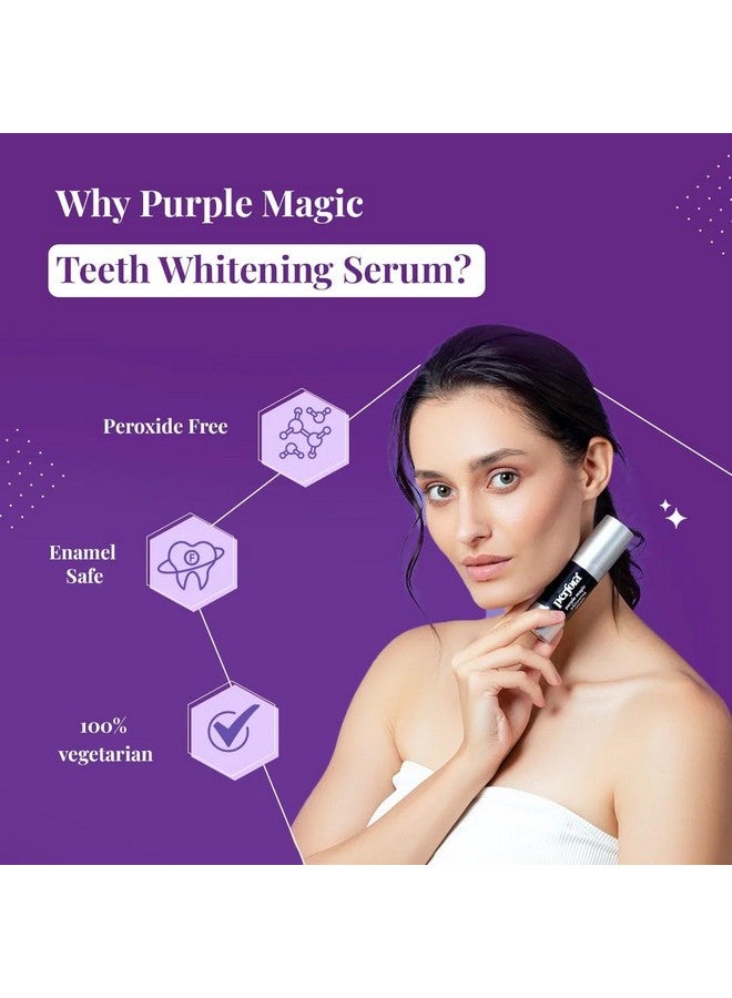 Perfora Purple Magic Whitening Serum, 60Ml | V34 Color Corrector For Teeth | Purple Toothpaste For Teeth Whitening | Tooth Stain Removal |Enamel Safe & Effective Teeth Whitener | Apple Peach,Pack Of 2 - Image 5