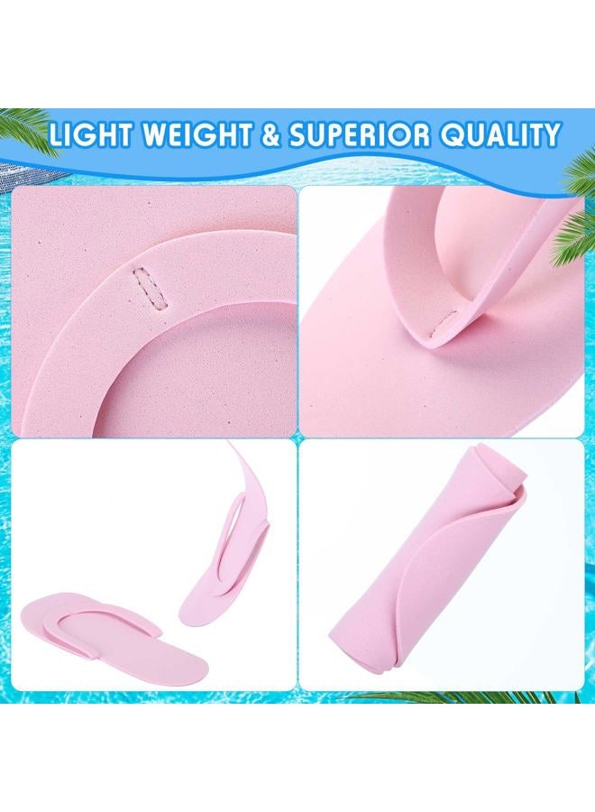 JenPen 60 Pairs Disposable Pedicure Slippers Foam Flip Flops Disposable Flip Flops Multi Color Foldable Pedicure Slippers for Guests Salon Spa Hotel Women (Pink) - Image 3