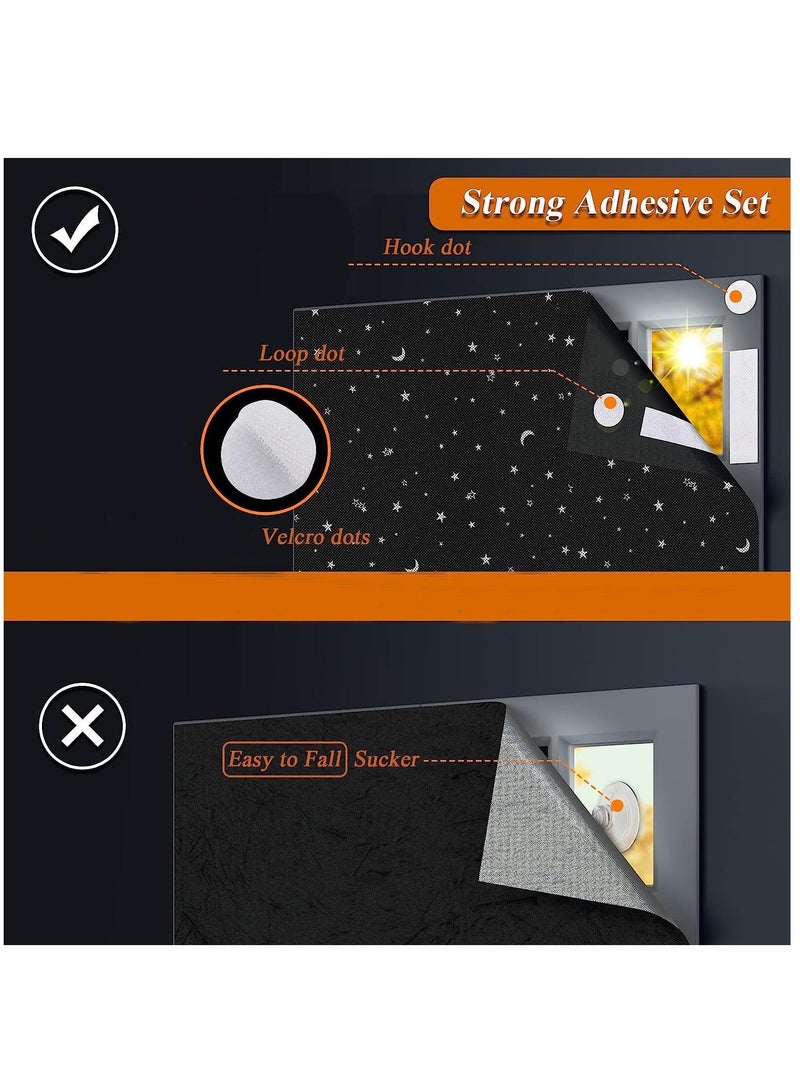 Blackout Blinds, 100% Blackout Blind Curtain for Window, No Drill Portable Blackout Shades Film for Bedroom, Cut to Any Size, Black Out Blinds for Baby Stars 78 x 57 - Image 4