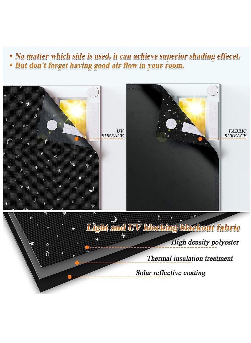Blackout Blinds, 100% Blackout Blind Curtain for Window, No Drill Portable Blackout Shades Film for Bedroom, Cut to Any Size, Black Out Blinds for Baby Stars 78 x 57 - Image 5