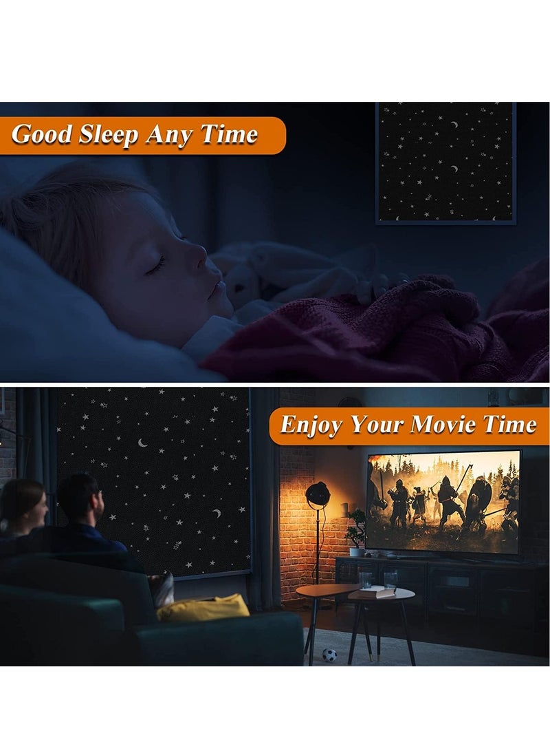 Blackout Blinds, 100% Blackout Blind Curtain for Window, No Drill Portable Blackout Shades Film for Bedroom, Cut to Any Size, Black Out Blinds for Baby Stars 78 x 57 - Image 2