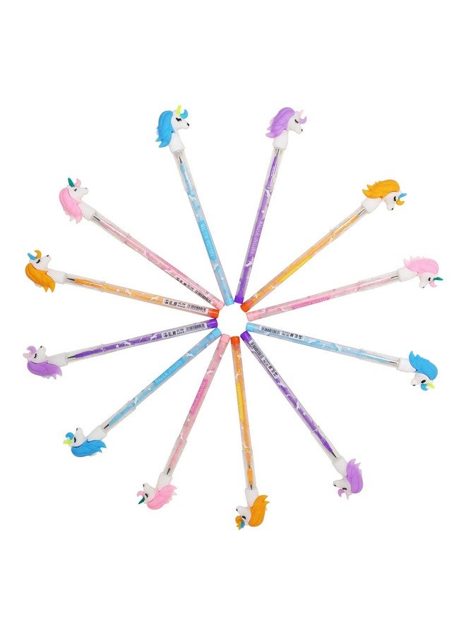 PARTEET Multicolor Unicorn Pencil Pack of 12 Pcs for for Kids (Assorted Colour) - Image 1