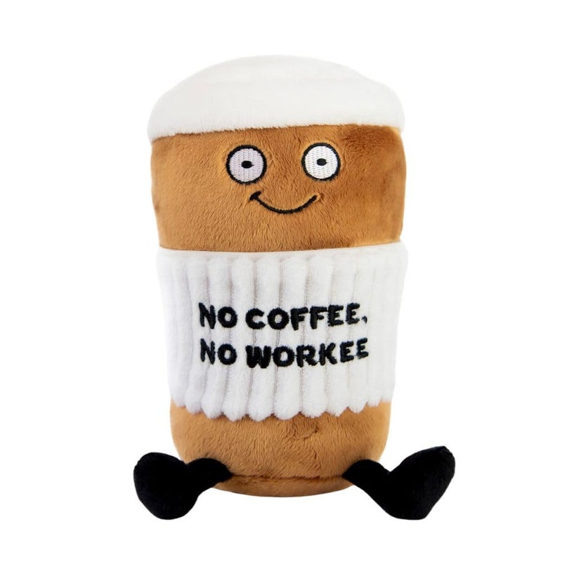 Punchkins Coffee Plushie No Coffee No Workee Sassy Cup Plush Gift for Coworkers Sassy Food Plush Toy for Gifting - Image 3