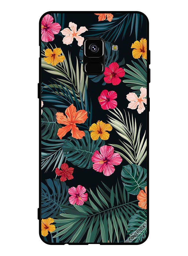 Covernex Protective Case Cover For Samsung Galaxy A8 Plus (2018) Multi Color Flowers And Dark Feathers - Image 1