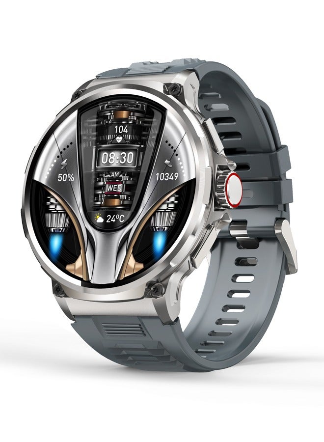 رولستيمي الساعات الذكية للرجال ، 710 مللي أمبير بطارية ، 1.85 " جولة شاشة كبيرة جهاز تعقب للياقة البدنية مع رصد معدل ضربات القلب ، ساعة رياضية للهواتف أندرويد / دائرة الرقابة الداخلية ، الفضة - Image 1