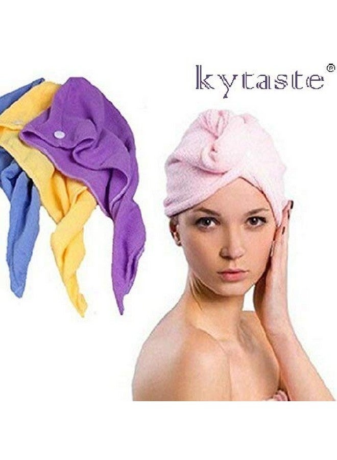 Kytaste Women Microfiber Bathing Quick Dry Hair Magic Drying Turban Wrap Towel Hat Cap Hair Care - Image 3