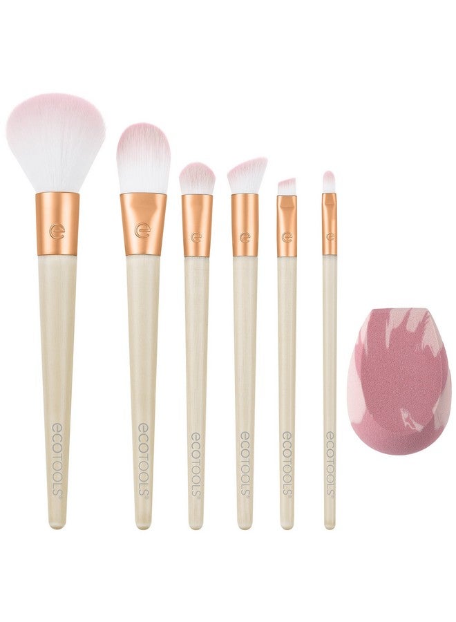 Ecotools Limited Edition Wrapped In Glow Makeup Brush & Sponge Kit Makeup Blender & Face Brushes Seamless Application And Buildable Coverage Ecofriendly Makeup Tools 7 Piece Holiday Gift Set - Image 1