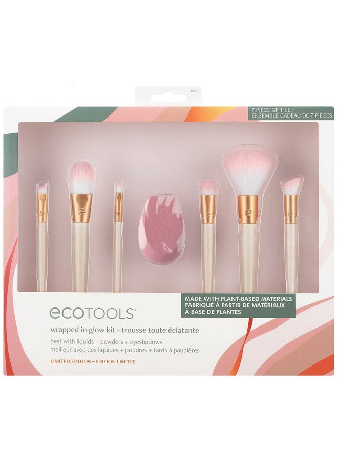 Ecotools Limited Edition Wrapped In Glow Makeup Brush & Sponge Kit Makeup Blender & Face Brushes Seamless Application And Buildable Coverage Ecofriendly Makeup Tools 7 Piece Holiday Gift Set - Image 2