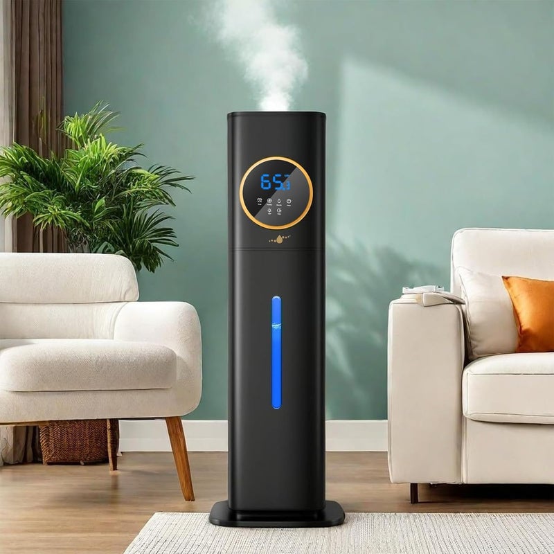 feekaa مرطبات لغرفة النوم، غرفة كبيرة، مرطب فوق صوتي 8 لت�� مع صندوق العطر، فوهة 360 درجة، التحكم في الرطوبة، مؤقت، إيقاف تشغيل تلقائي، مرطب هواء للغرفة - Image 1