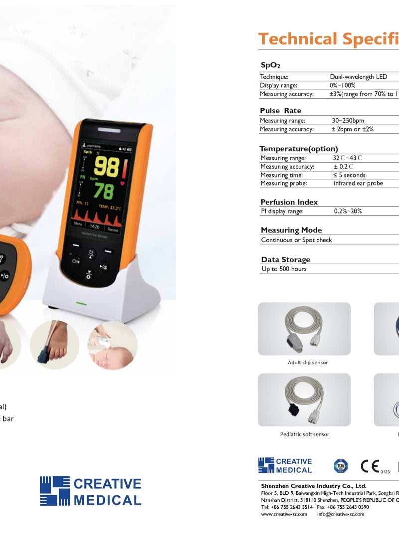 Creative SP-20 HANDHELD PULSE OXIMETER  - ADULT PROBE