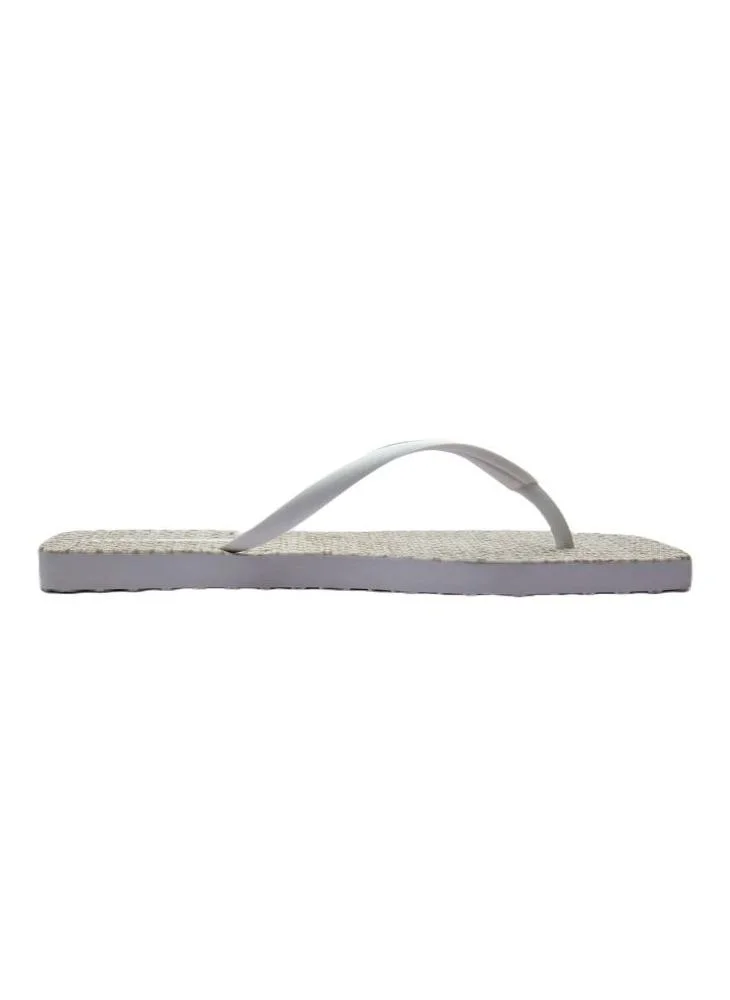 Voices Slim Sardenha Women'S Flip Flops With Square Shape Printed Sole - White
