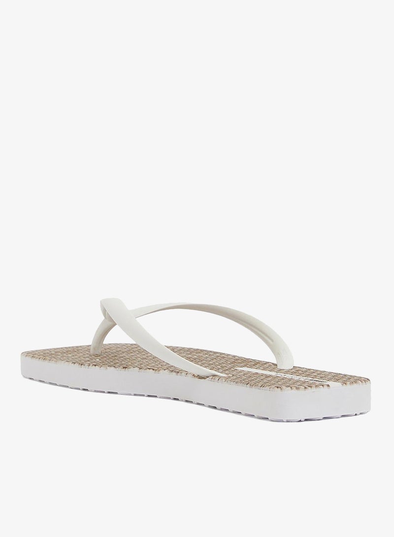 Voices Slim Sardenha Women'S Flip Flops With Square Shape Printed Sole - White - Image 2