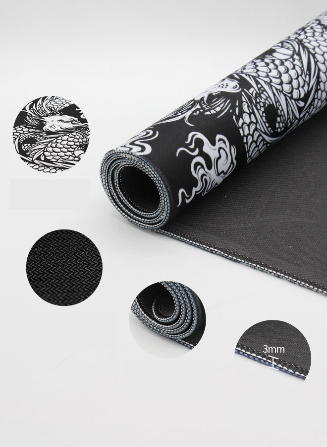 Large Mouse Pad Extended Mouse Pad Non-Slip Rubber Base Gaming Office Desk Mat Desk Smooth Cloth Surface Keyboard Dragon - Image 5