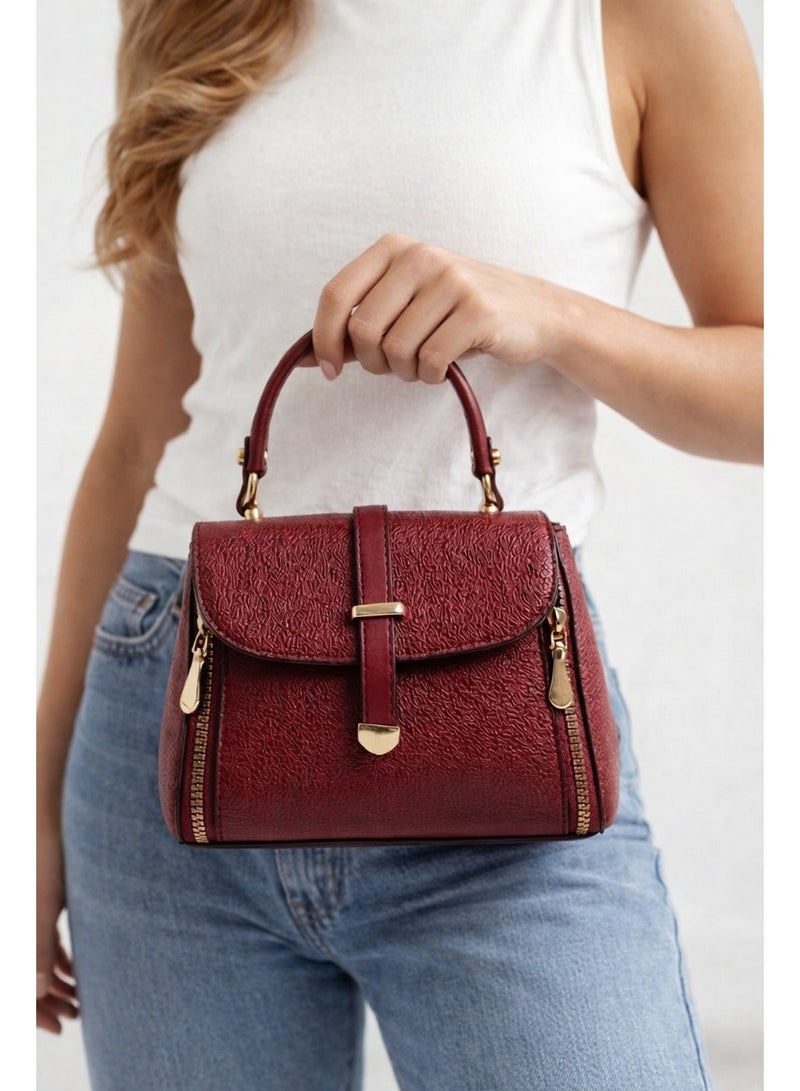 لايف ستيلاش  حقيبة كروس جلد مع حزام ZC-6 - نبيتي - Image 1