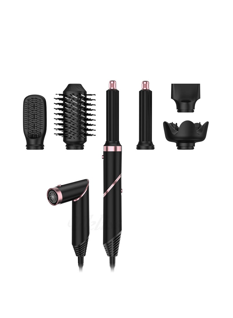 عام مشط مجفف شعر عالي الجودة 6 في 1 ومشط هواء ساخن لتجعيد الشعر وفرد الشعر ومشط شعر مستقيم أوتوماتيكي ومجفف شعر - Image 3