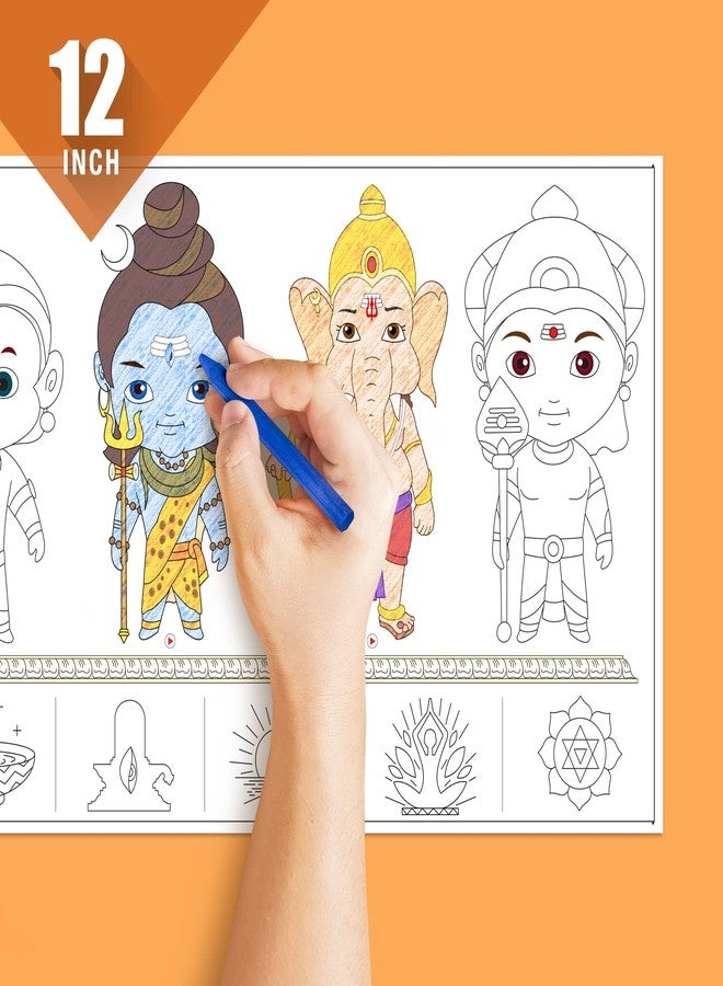 Inkmeo | Hindu Mythology Colouring Roll | AR Enabled | Interactive Educational Learning Chart | for Kids | Ages 2+ | Return Gift | Size (12 X 84 Inches) | Discover Divine Songs and Stories - Image 4