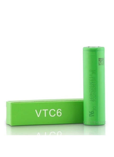 بطارية قابلة للشحن 3000 مللي أمبير 30 أمبير - 3.7 فولت موديل VTC6، تيار التفريغ، مما يجعلها رائعة للتركيبات دون أوم - لزيادة إنتاج الطاقة إلى أقصى حد.