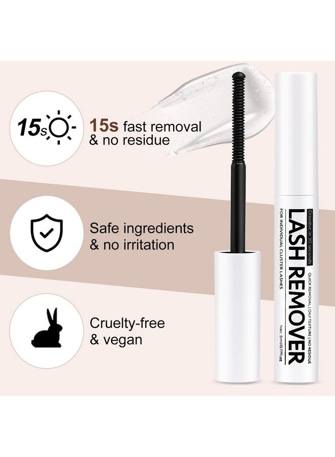 ميوفيو مزيل غراء الرموش 5 مل مزيل الرموش المتكتلة، مزيل الرموش للرموش المتكتلة الفردية، ورابط الرموش، والرموش الصناعية، عصا ماسكارا لطيفة غير مزعجة لإزالة وصلات الرموش - Image 4