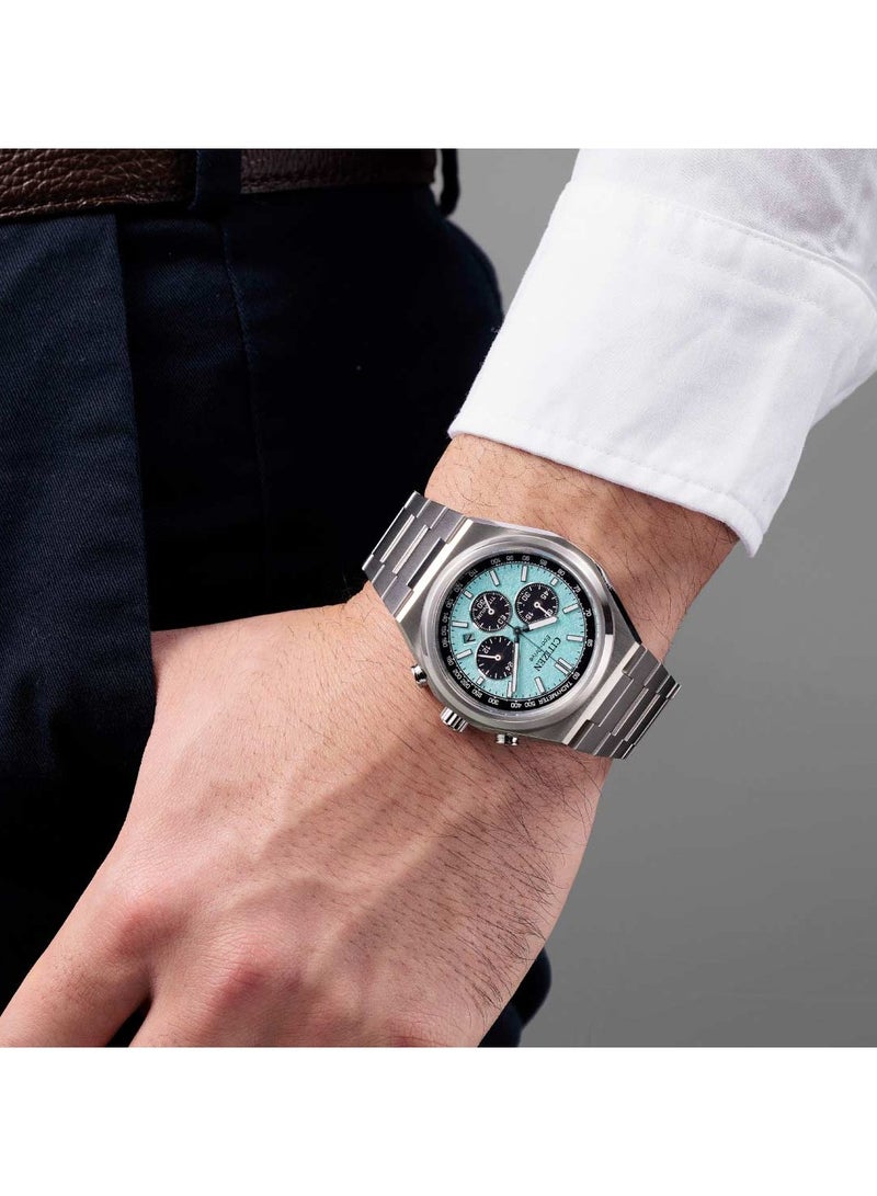 CITIZEN ساعة زينشين كرونوغراف إيكو درايف تيتانيوم للرجال CA4610-85M - Image 4