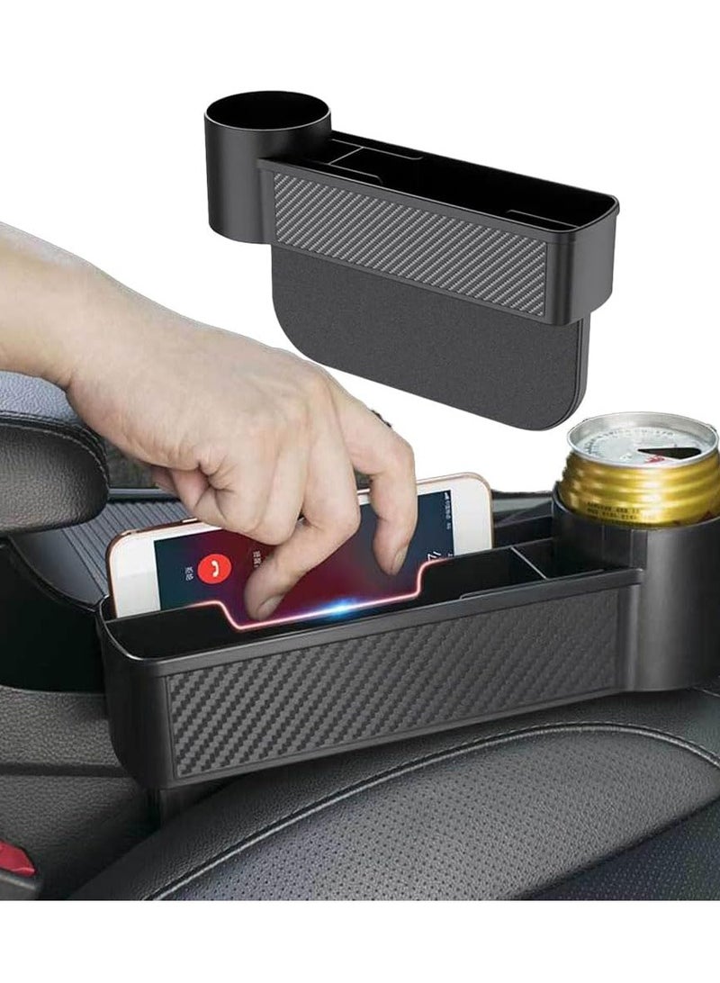 Generic Car Seat Gap Filler, Car Seat Organizer with Cup Holder, Practical Car Seat Storage Box for Car Accessories Interior,Holding Phone, Wallet, Cup 1PC Black  - Image 2