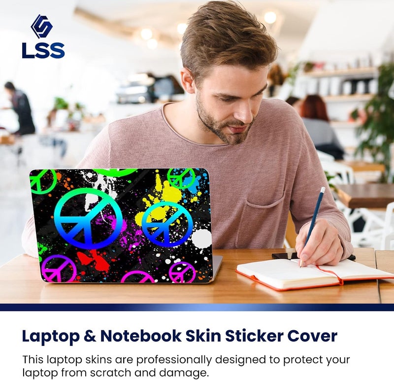 Lss 15 15.6 inch Laptop Notebook Skin Sticker Cover Art Decal Fits 13.3" 14" 15.6" 16" HP Dell Lenovo Apple Asus Acer Compaq (Free 2 Wrist Pad Included) Peace Signs - Image 5