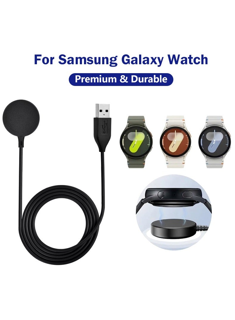 Portable Smart Watch Charger Dock for Samsung Galaxy Watch7/6/5/5 PRO/4/3/Active 2/Active 1,USB A Magnetic Dock Fast Charger Black - Image 1