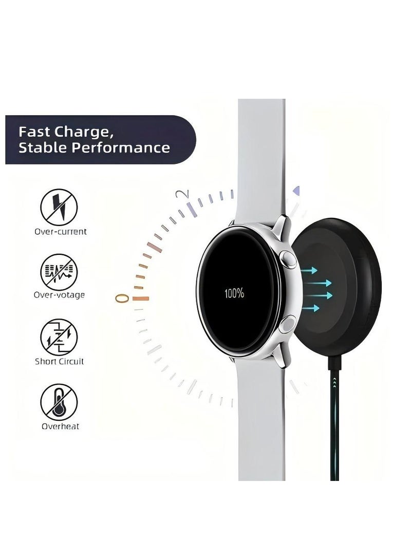 Portable Smart Watch Charger Dock for Samsung Galaxy Watch7/6/5/5 PRO/4/3/Active 2/Active 1,USB A Magnetic Dock Fast Charger Black - Image 3