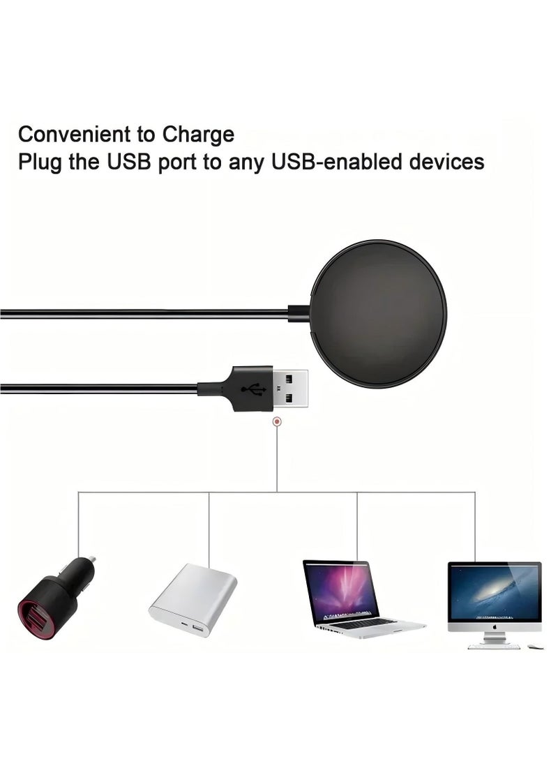 Portable Smart Watch Charger Dock for Samsung Galaxy Watch7/6/5/5 PRO/4/3/Active 2/Active 1,USB A Magnetic Dock Fast Charger Black - Image 4