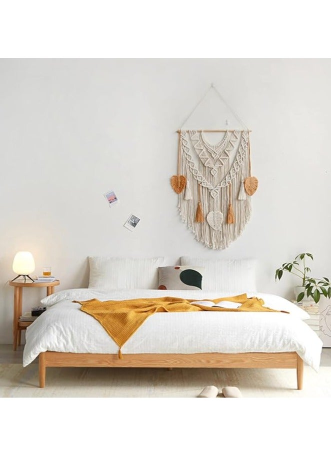 antikiano wall macrame Large Macrame Wall Hanging Boho Decorative Chic Leaves - Image 3